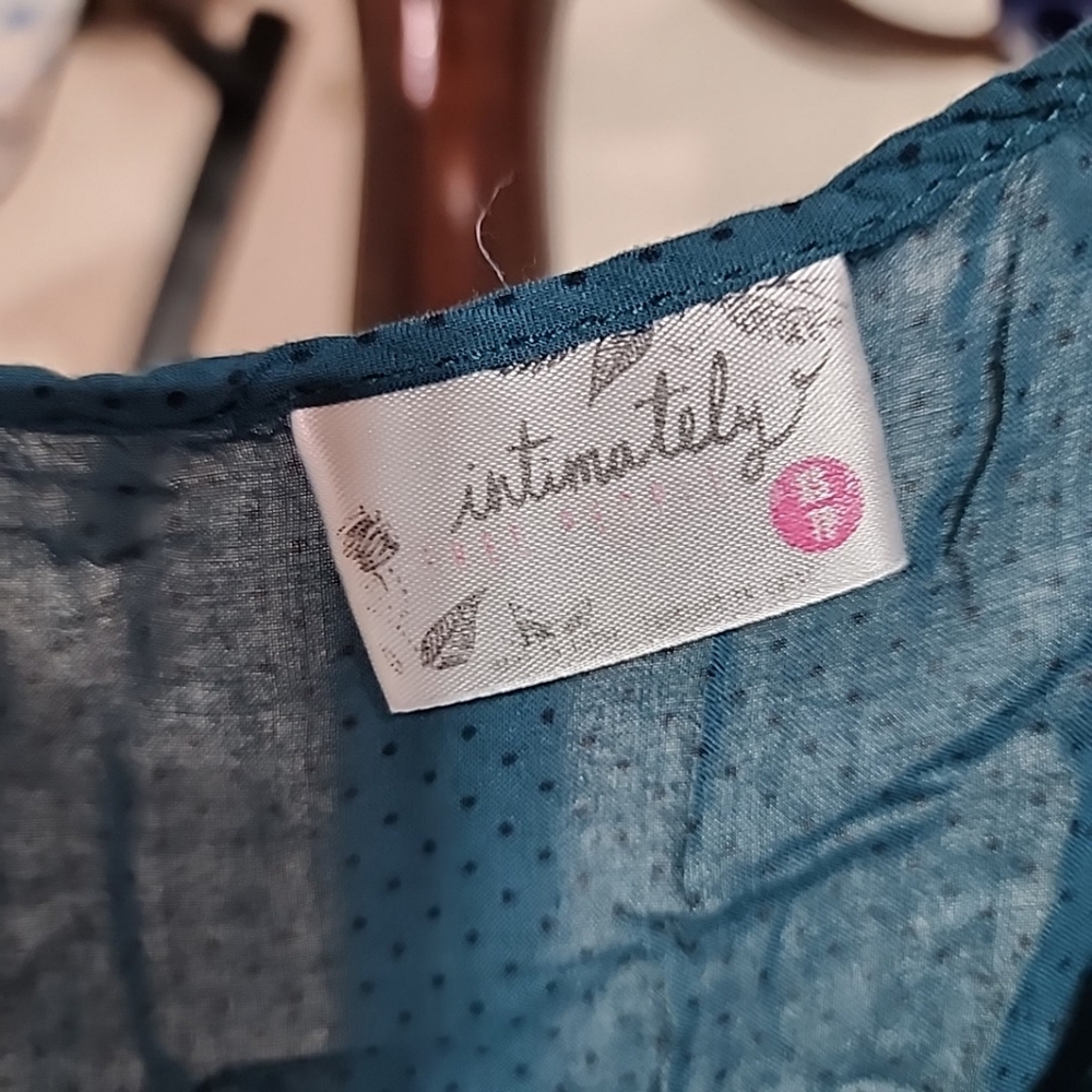 Intimately Free People Blue And lace Slip Dress Babydoll Shirt Sz Xsmall - Picture 5 of 6